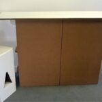 Banque d'accueil carton Kraft 120 cm - Plateau rectangle 160 cm